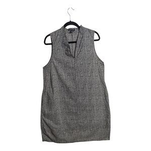Eileen Fisher 100% Organic Cotton Black and White Patterned Mini Dress